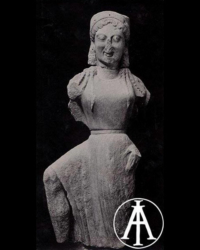 Atene, Museo Archeologico Nazionale, Nike di Archermos o Nike di Delo, 550 a.C. ca., inv. 21.<br>Fot.: Anonimo.<br>Data ripresa: 1930 ca. <br>Fondo Lugli, inv. 73894