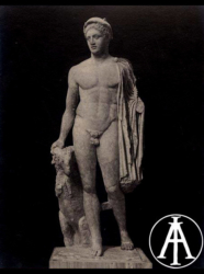 Atene, Museo Archeologico Nazionale, statua di Hermes crioforo, II sec. a.C.<br>Fot.: Edizioni Alinari, Firenze, n. 24275.<br>Data ripresa: 1930 ca. <br>Fondo Lugli, inv. 73898