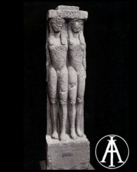Atene, Museo Archeologico Nazionale, stele funeraria dei fratelli Dermys e Kitylos, proveniente da Tanagra, 600-550 a.C., inv. 56.<br>Fot.: Edizioni Alinari, Firenze, n. 24372.<br>Data ripresa: 1930 ca. <br>Fondo Lugli, inv. 73913
